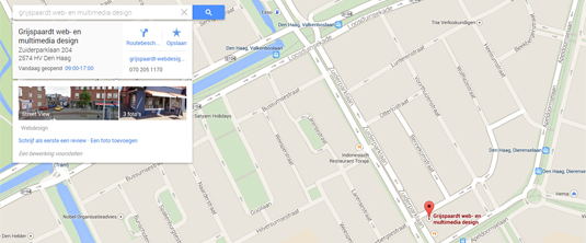 Google Maps vermelding
